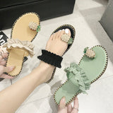 Fligmm Large Size Sandals And Slippers For Women 2024 New Toe Sandals Pineapple Lace Sandals From Stock