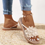 Fligmm Women's Shoes In Summer, New Flowers, Soft Soles, Large Size, Women's Beach Mop, Outdoor Mop.