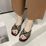 Fligmm Size 42 Online Celebrity Slippers Women Wear 2024 New Summer Fashion Flat-Soled Sandals 41