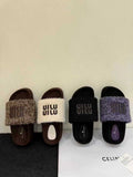 Fligmm Women's High-End Hairy Slippers Wear 2024 New Autumn And Winter Cotton Slippers.