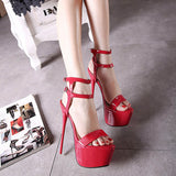 Fligmm Dancing Shoes Heels Ladies Large Heels Women 41-45 Sexy Waterproof Platform Stilettos Sandals