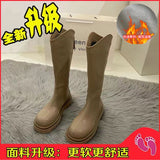 Fligmm Legs Mm But Knee Boots Women's 2024 New Thick Soles Show Thin Legs Long And Tall Knight Boots