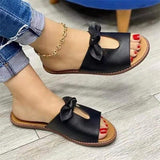 Fligmm Large Size Women's Shoes New Summer Bows, Empty Ladies Sandals, Slippers, Bows, Sandals, Girls.