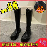 Fligmm Legs Mm But Knee Boots Women's 2024 New Thick Soles Show Thin Legs Long And Tall Knight Boots