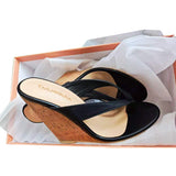 Fligmm Summer, The New Ladies' Large Size Sandals With Toe Slope And Cool Mop Wood Grain Bag With Round Head And High Heels