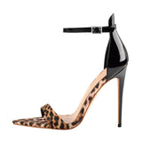 Fligmm Summer New Large-Size Sexy Leopard Print Pointed Thin High-Heeled Lady Sandals