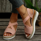 Fligmm Summer Wedge Sandals for Women Lightweight Platform Gladiator Shoes Woman Plus Size Non Slip Casual Sandalias Mujer 2024