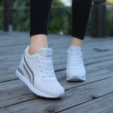 Fligmm Heels Wedges Sneakers Women Shoes Lace Up Breathable Spring Ladies Shoes Outdoors Walking Slip on Casual Shoes Heighten