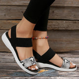 Fligmm Print Wedge Sandals for Women Summer 2024 Fashion Non Slip Beach Shoes Woman Lightweight Causal Sports Sandalias Mujer