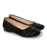 Fligmm Spring Summer New Women Flats Comfortable Slip on Flat Shoes Sequined Woman Boat Shoes Black Ladies Ballet Flats