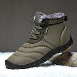 Fligmm Men Hiking Shoes Winter Boots Keep Warm Plush Waterproof  Ankle Boots Outdoor Non-slip High-top Zapatos Outdoor Hombre Invierno