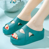 Fligmm Slippers Female Summer Home with Korean Version of Fashion All High Heels Sandals Wedge Increase