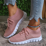 Fligmm Soft Sole Knit Walking Shoes for Women 2024 Comfortable Breathable Mesh Sneakers Woman Plus Size Lightweight Casual Flats