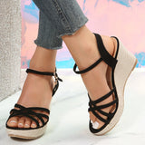 Fligmm Wedges Shoes for Women 2024 Summer Platform High Heels Sandalias Mujer Thick Bottom Ankle Strap Gladiator Shoes Woman