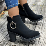 Fligmm Women's Designer High Heel Platform Gothic Shoes 2024 Autumn Winter Thick Heeled Ankle Boots Ladies Snow Boots Zapatos De Mujer