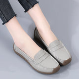 Fligmm For Women 2024 Summer Leather Slip On Beige Casual Walking Ladies Shoe Fashion Non-Slip Soft Sole Loafers Zapatos Mujer