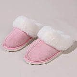 Fligmm Winter Warm Fur Indoor Home Slippers Women Fluffy Comfort Soft Bedroom Slippers for Couples Flat Non Slip House Shoes Woman