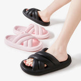 Fligmm Soft Sole Pillow Slides for Women Summer 2024 Fashion Thick Platform Cloud Slippers Woman Flat Non Slip Flip Flops Sandals