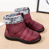 Fligmm Women's Waterproof Winter Boots Non Slip Thick Plush Snow Boots for Women 2024 New Rabbit Fur Warm Cotton Padded Shoes Plus Size