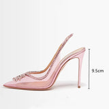 Fligmm style Fashion Crystal Women Sandals Elegant High heels Mules Soft PVC Gladiator Sandals Summer Female Prom Wedding shoes