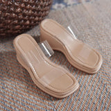 Fligmm Women's sandalshigh heels slippers women flip flops summer shoes woman pumps sandalias transparent slides mujer 2024