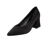 Fligmm for Women 2024 Hot Sale Spring and Autumn Women's Pumps Solid Color Pointed Toe Square Root Shallow Mouth Shoes Women