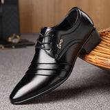 Fligmm New Fashion Mens Leather Shoes Wedding Business Dress Nightclubs Oxfords Breathable Working Lace Up Shoes