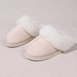 Fligmm Winter Warm Fur Indoor Home Slippers Women Fluffy Comfort Soft Bedroom Slippers for Couples Flat Non Slip House Shoes Woman