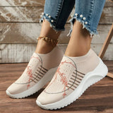 Fligmm Knitted Socks Sneakers for Women 2024 Summer Breathable Mesh Walking Shoes Woman Non Slip Platform Tennis Shoes 35-43