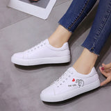 Fligmm Women's Sneakers Leather Shoes Spring Trend Casual Flats Sneakers Female Fashion Comfort White Vulcanized Platform Shoes Lace-up