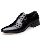 Fligmm New Fashion Mens Leather Shoes Wedding Business Dress Nightclubs Oxfords Breathable Working Lace Up Shoes