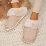 Fligmm Fluffy Soft Home Slippers for Women Indoor Living Room Warm Cotton Slippers Woman Comfort Non Slip House Shoes Flip Flops