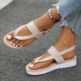 Fligmm Style Flat Sandals for Women Summer 2024 Lightweight Non Slip Beach Shoes Woman Buckle Strap Clip Toe Gladiator Sandalias