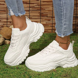 Fligmm Women's Chunky Sneakers 2024 Summer New Lace Up Platform Casual Dad Shoes for Women Outdoor Sporty Durable Ladies Walking Shoes