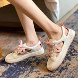 Fligmm Sports Sandals Female Spring Summer 2024 New Student Versatile Sandalias Flat Bottom Casual Mesh Breathable White Shoes