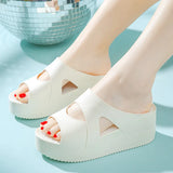 Fligmm Slippers Female Summer Home with Korean Version of Fashion All High Heels Sandals Wedge Increase