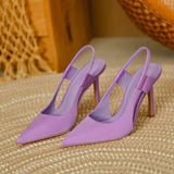 Fligmm Spring New Brand Women Slingback Sandals Pointed Toe Slip On Thin High Heel Ladies Elegant Pumps Shoes Drss Sandals