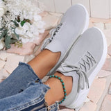 Fligmm for Women 2024 Fashion Spring and Autumn Women's Vulcanize Shoes Grid Reathable Round Toe Lace Up Sport Shoes Women