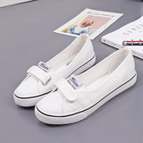 Fligmm Summer New Shallow Mouth Low Help Canvas Shoes Flat Korean Version of Small White Shoes Female Multi-color Shoes