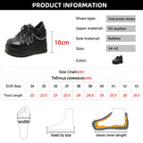 Fligmm Chain Punk Gothic Shoes Woman Thick Bottom High Wedge Sneakers for Women 2024 New Black Chunky Platform Y2K Uniform Shoes