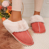 Fligmm Fluffy Soft Home Slippers for Women Indoor Living Room Warm Cotton Slippers Woman Comfort Non Slip House Shoes Flip Flops