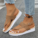 Fligmm Style Flat Sandals for Women Summer 2024 Lightweight Non Slip Beach Shoes Woman Buckle Strap Clip Toe Gladiator Sandalias