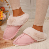 Fligmm Fluffy Soft Home Slippers for Women Indoor Living Room Warm Cotton Slippers Woman Comfort Non Slip House Shoes Flip Flops