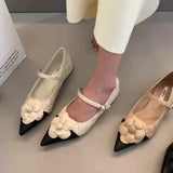 Fligmm Quality Thick Heeled Casual Shoes for Women 2024 New Korean Style Fashion Shallow Mouth Flower Women Shoes Zapatos De Mujer