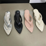 Fligmm Summer New Trendy Women Slippers Fashion Low Heel Wedge Flip-Flops Ladies Outdoor Slip on Sandals Designer Zapatos De Mujer