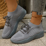 Fligmm Breathable Knitted Sports Shoes for Women 2024 Spring New Plus Size Low Cut Flat Casual Shoes Woman Light Sneakers