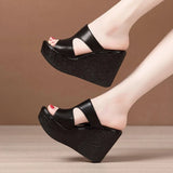 Fligmm Heel Wedges Sandals For Women 2024 Summer New Platform Fashion Footwear Red Black White Large Size Sandals