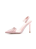 Fligmm New Woman Pink Pumps Luxury Designer Metal Pointed Stiletto Shallow Mouth Single Shoes High Heels Women Green Party Shoes