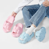 Fligmm Cute Cloud Slippers for Women Summer 2024 New Designer Thick Platform Sandals Woman EVA Soft Sole Non Slip Beach Flip Flops