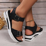 Fligmm Buckle Platform Sandals for Women 2024 Summer Casual Non Slip Beach Shoes Woman Comfort Wedge Sandalias Mujer Plus Size